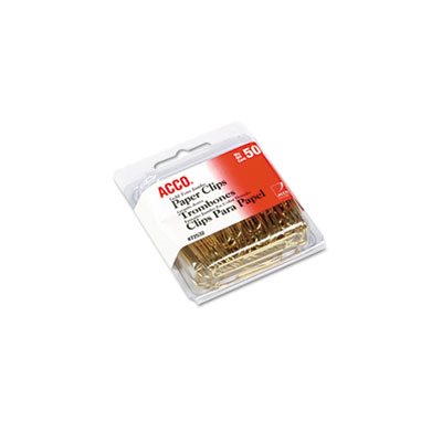 CLIPS, METAL WIRE, PAPER CLIPS, JUMBO, 1.75", GOLD TONE, 50 / BOX