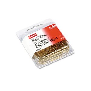 CLIPS, METAL WIRE, PAPER CLIPS, JUMBO, 1.75", GOLD TONE, 50 / BOX