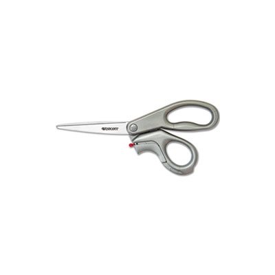 SCISSORS, EZ-OPEN SCISSORS AND BOX CUTTER, 8" LONG, GRAY