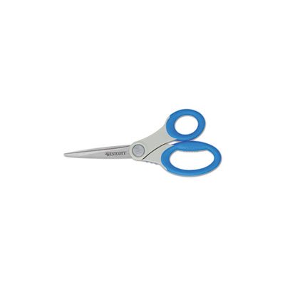 SCISSORS, SOFT HANDLE, ANTIMICROBIAL PROTECTION, 8" STRAIGHT, BLUE