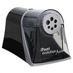 PENCIL SHARPENER, EVOLUTION AXIS, BLACK / SILVER, 5"w x 7.5"d x 7.25" h