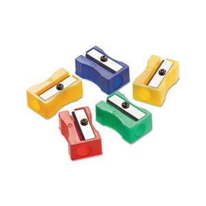 Pencil Sharpener, MANUAL, Red / Blue / Green / Yellow, 4w x 2d x 1h, 24 / Pack