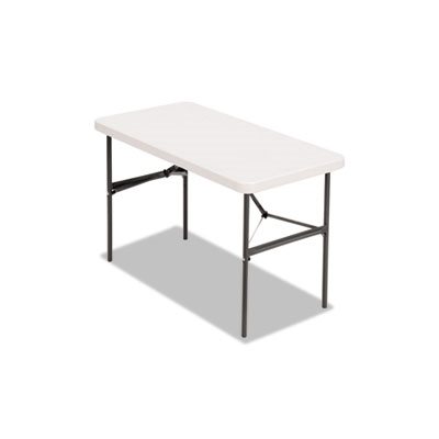 Table, Banquet, Rectangular, Folding, Radius Edge, 48"w x 24"d x 29"h, Platinum / Charcoal