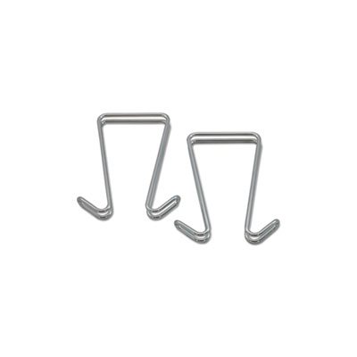 GARMENT HOOK, DOUBLE SIDED PARTITION, Silver, Steel, 2 / PK