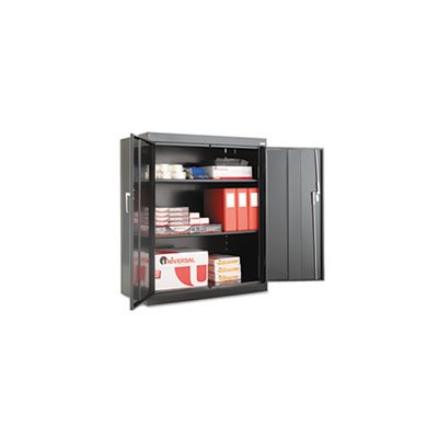 STORAGE CABINET, ASSEMBLED, 42"h, ADJUSTABLE SHELVES, 36"w x 18"d, BLACK