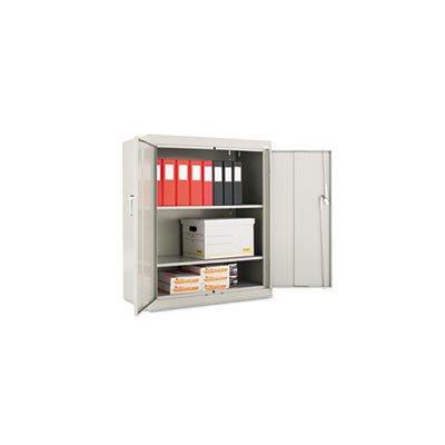 STORAGE CABINET, ASSEMBLED 42"h, ADJUSTABLE SHELVES, 36"w x 18"d, LIGHT GRAY