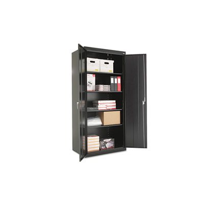 STORAGE CABINET, ASSEMBLED 78"h, ADJUSTABLE SHELVES, 36"w x 24"d, BLACK