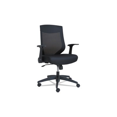 CHAIR, ALERA EB-K SERIES, SYNCHRO FUNCTION, MID-BACK, MESH, BLACK / BLACK FRAME