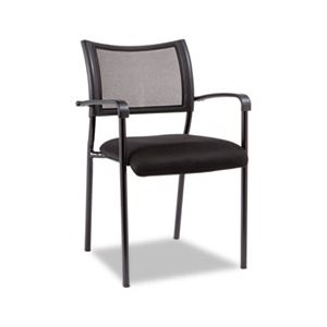 CHAIR, ALERA EIKON SERIES, STACKING, MESH, GUEST, BLACK, 2 / CARTON