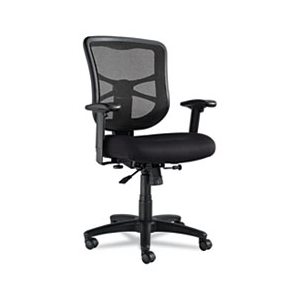 CHAIR, ALERA ELUSION SERIES, MESH, MID-BACK, SWIVEL / TILT, BLACK