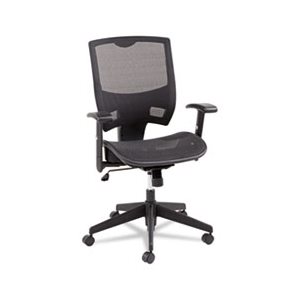 Alera Epoch Series All Mesh Multifunction Mid-Back Chair, Black