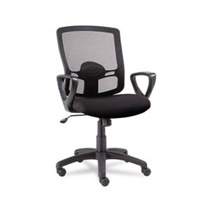 CHAIR, ALERA ETROS SERIES, MESH, MID-BACK, MULTIFUNCTION, SWIVEL TILT, BLACK