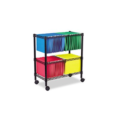 CART, TWO-TIER, ROLLING FILE, 26"w x14"d x 29.5"h, BLACK