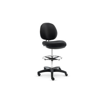 STOOL, ALERA INTERVAL SERIES, SWIVEL, TASK, PVC-FREE, FAUX LEATHER, BLACK