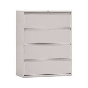FILING CABINET, FOUR-DRAWER, LATERAL, 42"w x 19.25"d x 53.25"h, LIGHT GRAY