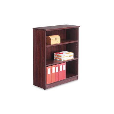 BOOKCASE, ALERA VALENCIA SERIES, THREE-SHELF, 31.75"w x 14"d x 39.375"h, MAHOGANY