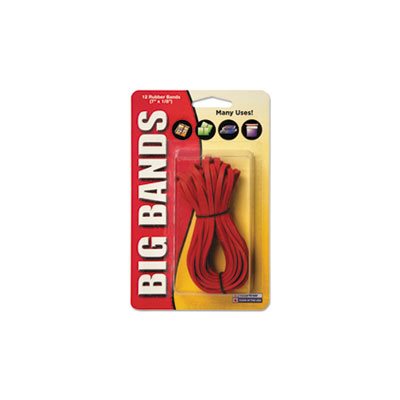 RUBBER BANDS, BIG BANDS, 7" x .125", RED, 12 / PACK