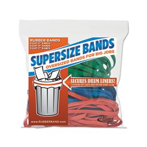 RUBBER BANDS, SUPERSIZE,  12" Red, 14" Green, 17" Blue, 1 / 4"w, 24 / Pack