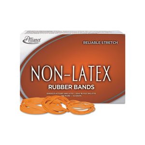 RUBBER BANDS, NON-LATEX, 117B, 7" x 1 / 8", ORANGE, 250 BANDS / 1LB BOX