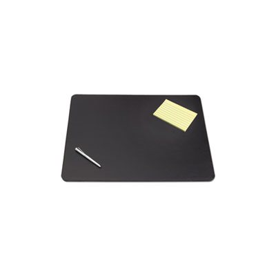 DESK PAD, SAGAMORE, DECORATIVE STITCHING, 38" x 24", BLACK