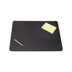 DESK PAD, SAGAMORE, DECORATIVE STITCHING, 38" x 24", BLACK