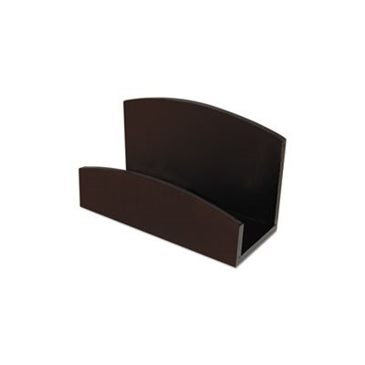 BUSINESS CARD HOLDER, ECO-FRIENDLY, BAMBOO CURVES, CAPACITY 50 CARDS, ESPRESSO