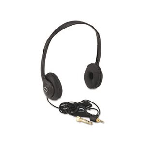 HEADPHONES, PERSONAL MULTIMEDIA STEREO WITH VOLUME CONTROL, BLACK
