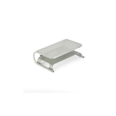 PRINTER / MONITOR STAND, METAL DESKTOP, 18.5" x 12" x 5.75", PEWTER