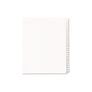 DIVIDERS, ALLSTATE-STYLE, LEGAL EXHIBIT, SIDE TAB, 25-TAB, 1-25, LETTER, WHITE