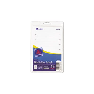 FOLDER LABELS, PRINT OR WRITE, .6875" x 3.4375", WHITE, 252 / PK