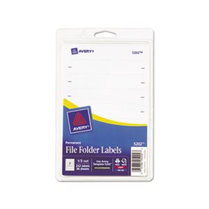 FOLDER LABELS, PRINT OR WRITE, .6875" x 3.4375", WHITE, 252 / PK