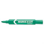 MARKER, PERMANENT, Marks-A-Lot, Regular Desk-Style, Chisel Tip, Green, Dozen