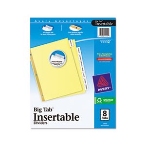 DIVIDERS, Insertable, Big Tab, 8-Tab, Letter