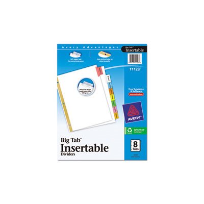 DIVIDERS, Insertable, Big Tab, 8-Tab, Letter