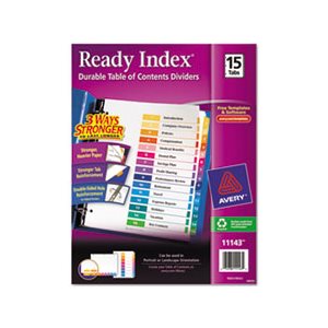 DIVIDERS, Ready Index, Customizable, Table of Contents, Multi-color, 15-Tab, Letter