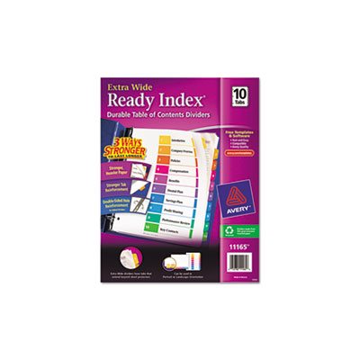 DIVIDERS, Ready Index, Customizable, Table of Contents, MULTI-COLOR, 10-Tab, 11" x 9.5"