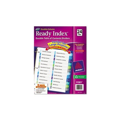 DIVIDERS, Ready Index, Customizable, Table of Contents, Double Column Dividers, 24-Tab, LETTER