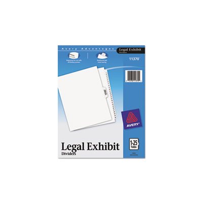 DIVIDERS, Avery-Style, Legal Exhibit Side Tab, Title: 1-25, Letter, White