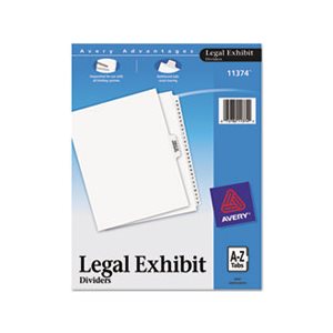 DIVIDERS, Avery-Style, Legal Exhibit Side Tab, Title: A-Z, Letter, White