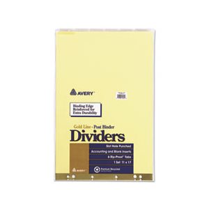 Post Binder Insertable Tab Dividers, 6-Tab, 11 x 17