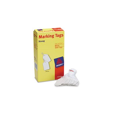 MARKING TAGS, Medium-Weight, White, 1.75" x 1.09375", 1,000 / Box