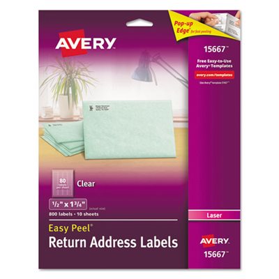 LABELS, MATTE CLEAR EASY PEEL MAILING LASER CLEAR PK