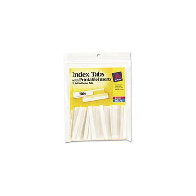 INDEX TABS, Insertable, PRINTABLE Inserts, 2", Clear Tab, 25 / Pk