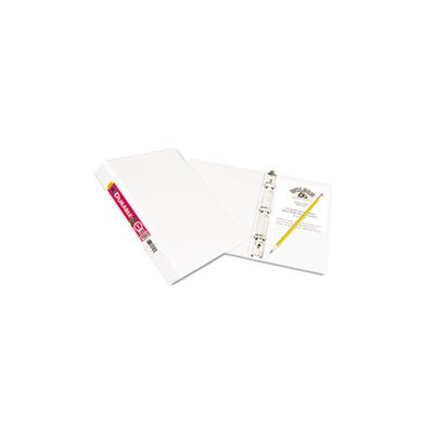 BINDER, Mini Size, Durable View, w /  Round Rings, 8.5" x 5.5", 1" Capacity, White