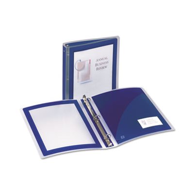 BINDER, FLEXI-VIEW, W /  ROUND RING, 11" X 8.5", 1.5" CAPACITY, NAVY BLUE