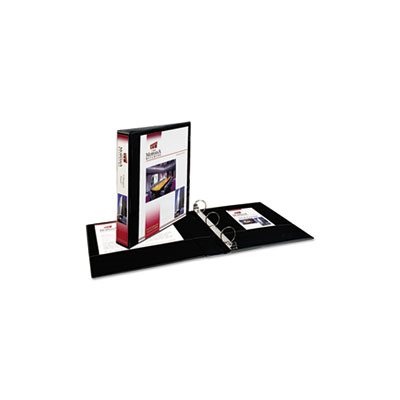 Showcase Economy View Binder w / Round Rings, 11 x 8 1 / 2, 1 1 / 2" Cap, Black