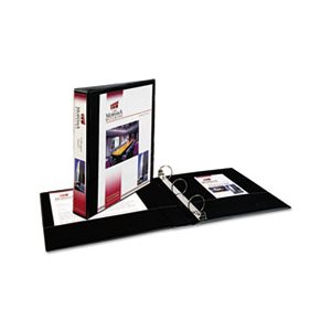 Showcase Economy View Binder w / Round Rings, 11 x 8 1 / 2, 1 1 / 2" Cap, Black