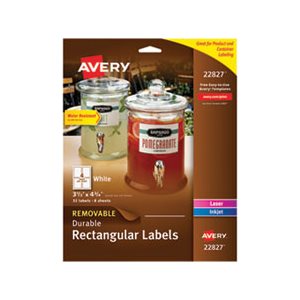 LABELS, Print-to-the-Edge, Removable, w /  TrueBlock, 3.5" x 4.75", White, 32 / Pk