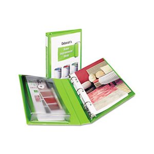 Mini Protect & Store View Binder w / Round Rings, 8 1 / 2 x 5 1 / 2, 1" Cap, Green