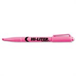 HI-LITER Pen-Style Highlighter, Chisel Tip, Fluorescent Pink Ink, Dozen